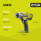 RYOBI 18 V ONE+ Akku-Schlagschrauber R18IW3-0 (max. Drehmoment 400 Nm, 1/2 Zoll Vierkant-Aufnahme, 3 Schaltstufen, Schlagzahl 0-3.200 min-1, LED-Beleuchtung, ohne Akku & Ladegerät im Karton)