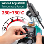 YIHUA 939D-VI Doppelstift brandmalerei brennpeter für holz mit Digitalanzeige mit 20 Drahtspitzen, abnehmbarem holzbrennstift, 2 Holzstücken als brandmalerei holzbrennstift und Brenneisen für Holz