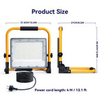 OUSIDE 200W LED Baustrahler mit Stativ und 4 Meter 3G 0,75 mm² VDE-Gummikabel, IP66 Wasserdichter Arbeitsscheinwerfer für Werkstatt,Wartung oder Baustelle, 6500K Kaltes Weißes Licht,20000 Lumen