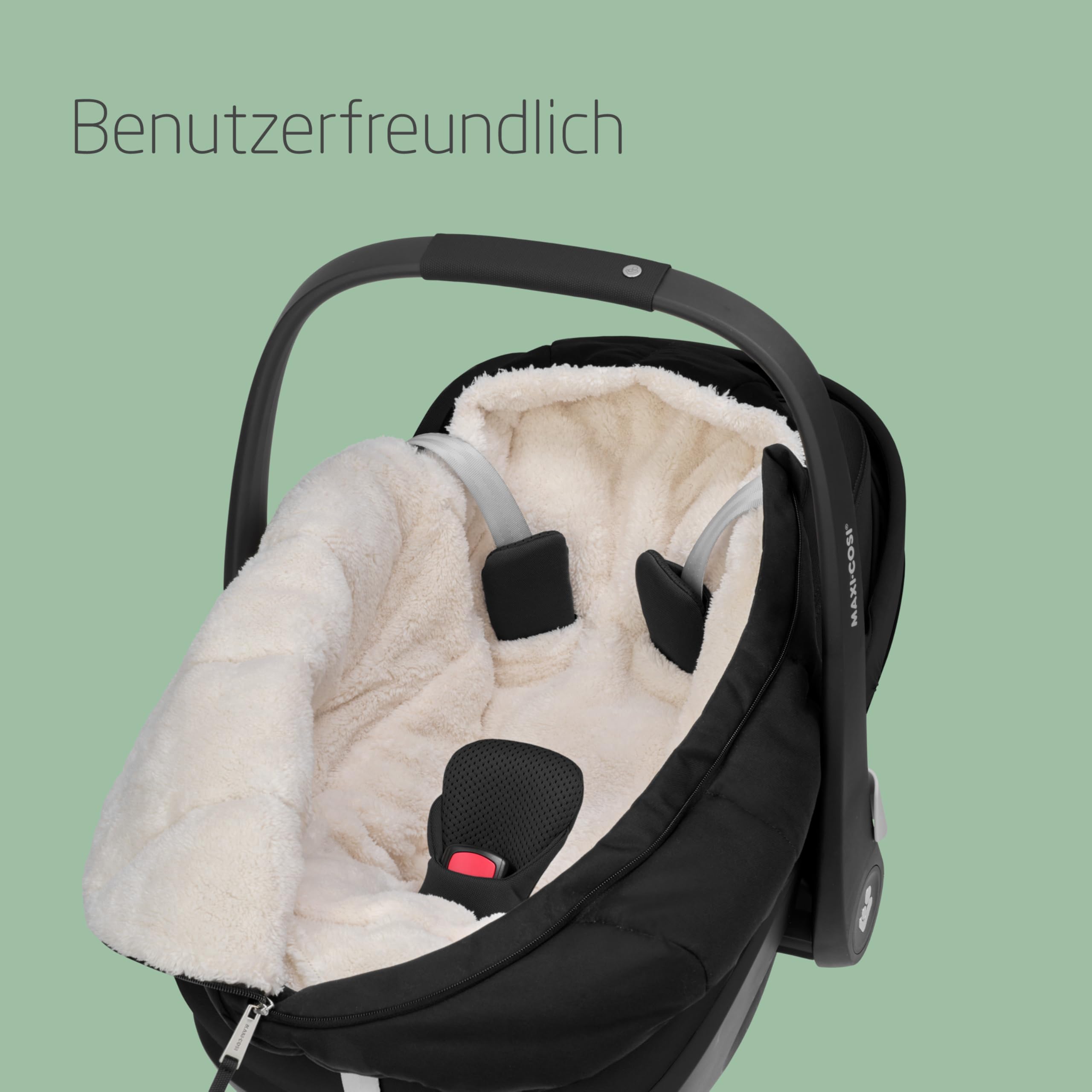 Maxi-Cosi kuschelig weicher 2-in-1 Fußsack, geeignet für alle Maxi-Cosi Kinderwagen, auch als Sitzpolster verwendbar, Twillic Black