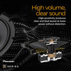 PIONEER TS-A1371F 13 cm 3-Weg-Koaxial-Lautsprecher Set mit 2 Lautsprechern (je 300 W max., 50 W Sinus), kraftvoller Klang, hoher Wirkungsgrad, 54 mm Einbautiefe, 121 mm Einbauausschnitt, mit Gitter