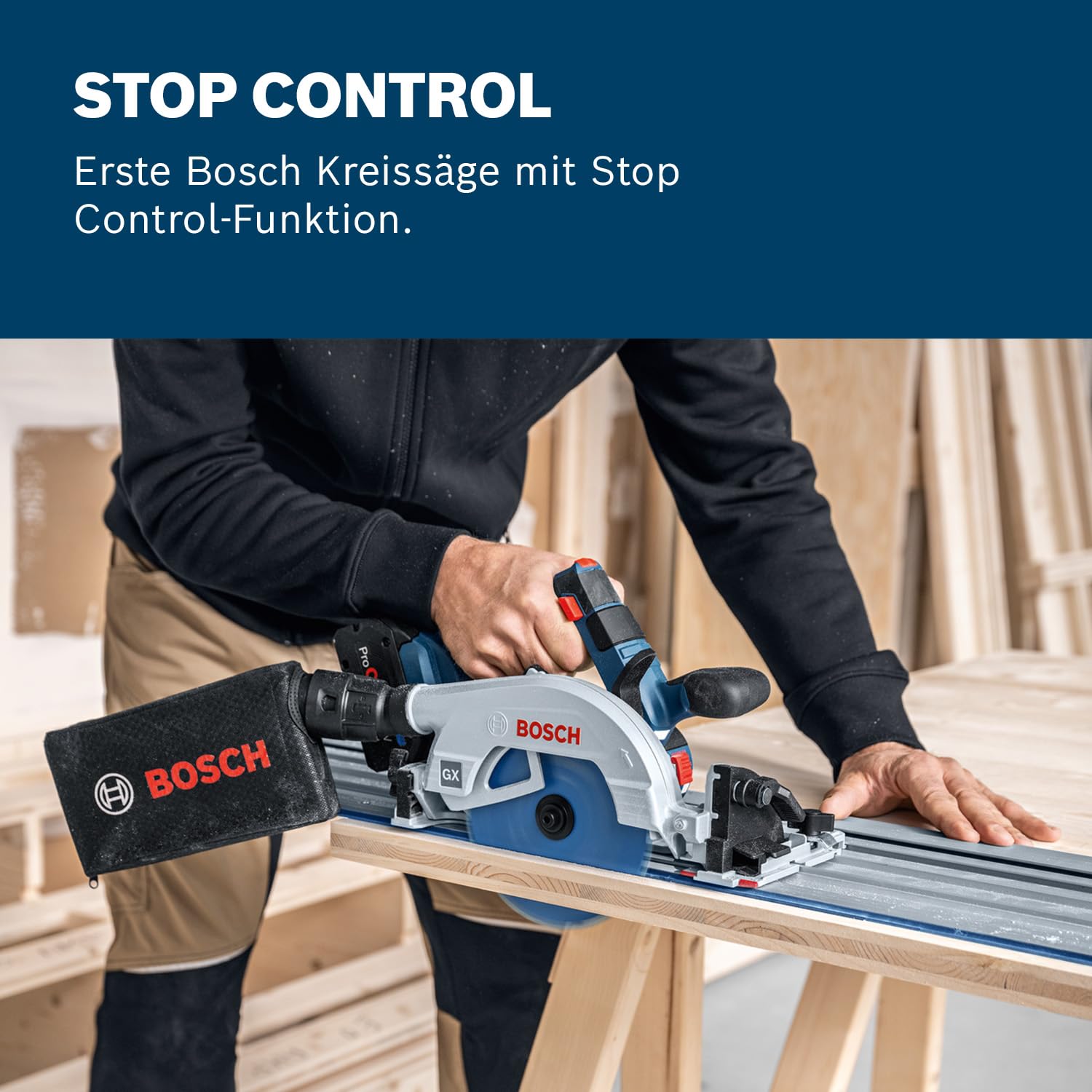 Bosch Professional 18V System Akku-Kreissäge GKS 18V-57-2 GX (inkl. L-BOXX, ohne Akku/Ladegerät)