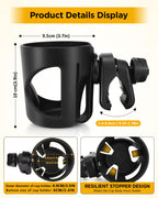 BUNDLEPRO Kinderwagen-Getränkehalter, universeller Getränkehalter für Fahrräder, Trolleys oder Rollatoren, passend für die meisten Tassen