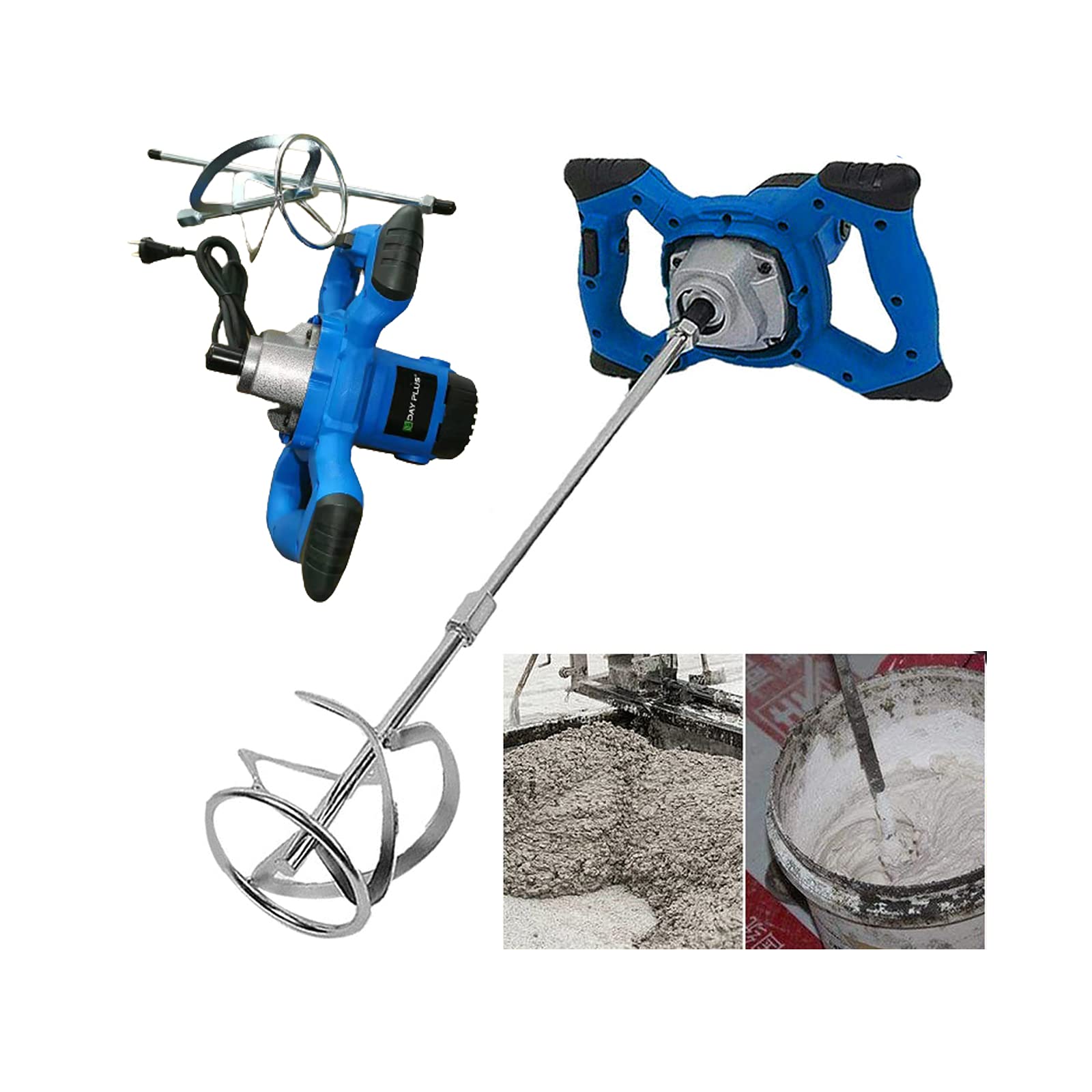 Rührwerk mit starken 2600 Watt – Farb-Mörtelrührer Betonrührer – robustes 6-Gang-Metallgetriebe – Mit großem Rührquirl Ø 120mm und ergonomischem Griff - Rührwerk Handrührwerk