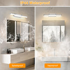 Dehobo LED Spiegelleuchte Bad 42CM 9W - Spiegellampe Badezimmer mit Schalter IP44 Wandbeleuchtung Neutralweiß 4000K 730LM für Badzimmer - Badleuchte Badspiegel Lampe Edelstahl Spiegel Schminklicht