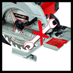 Einhell Handkreissäge TE-CS 190/1 500 W, 5.500 min-1, werkzeuglose Einstellung, Großer Griffbügel, Alu-Sägetisch, Spindelarretierung, inkl. Hartmetall-Sägeblatt)