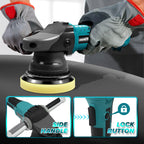 Anancyi Akku Poliermaschine 18V für Autos,15 mm Exzenter Poliermaschine, 2000-6000 RPM, 3-Geschwindigkeiten, 125mm Polierschwamm, für Mak-ita BL（Keine Batterie）