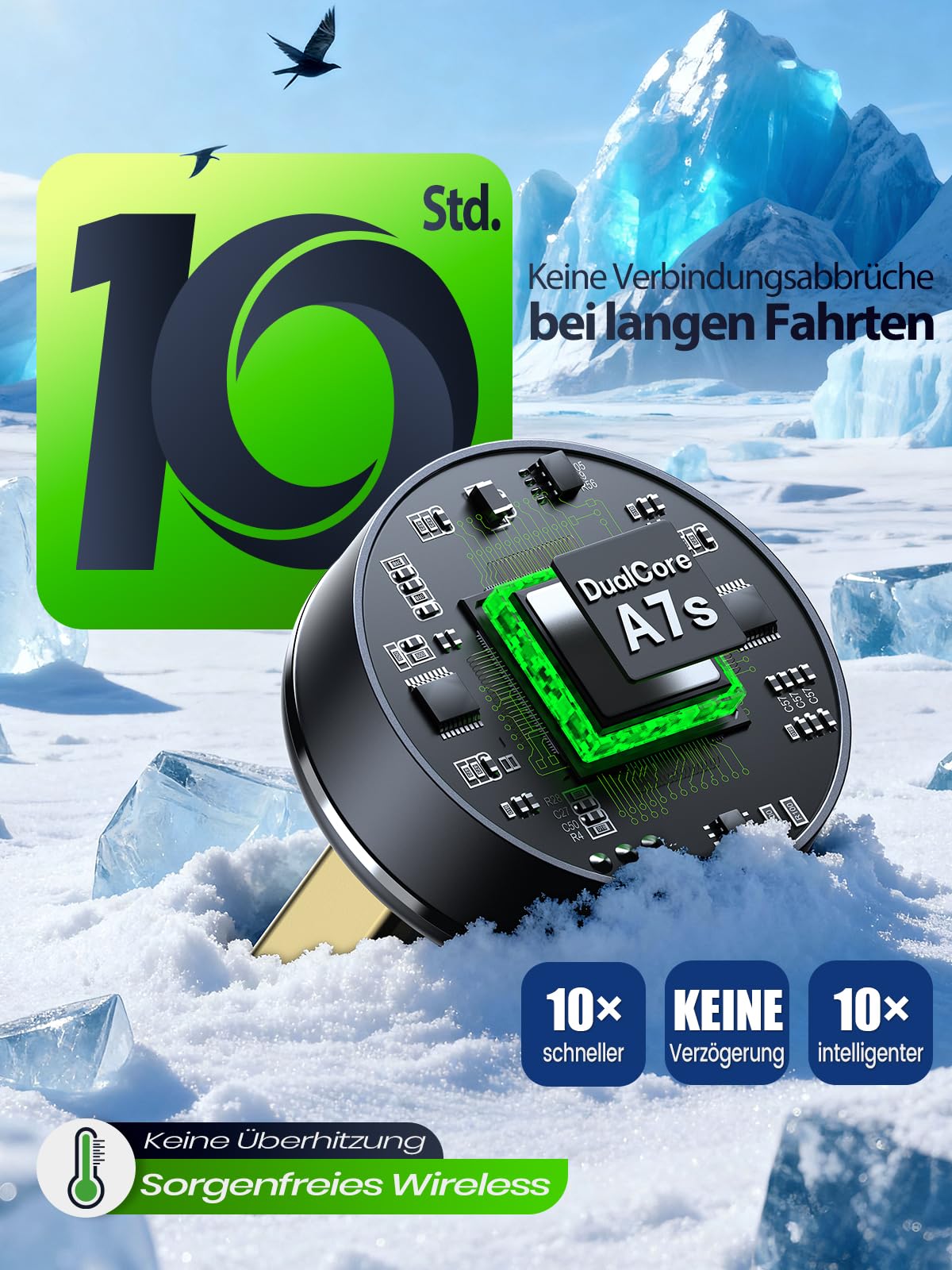 CarPlay Wireless Adapter Android Auto AutobesitzerundAutofahrer EinTastenWechsel Stabil