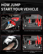 CARHEV Starthilfe Powerbank für pkw, 4000A Auto Starthilfe Powerbank (Bis Zu 8,0L Benzin Oder 8,0L Diesel), 12V Jump Starter Powerbank mit USB Schnellladung und LED Taschenlampe