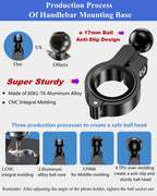 BRCOVAN Handyhalterung Motorrad, Handyhalter Fahrrad, Knopf-Automatikverriegelung 360 Drehung Outdoor Lenker Handy Halterung für 4-7 Zoll Smartphone