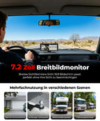 Zwei Solar Rückfahrkamera Kabellose Magnet : 2 Min DIY Installation 7,2 Zoll 1080P Dual Channel Monitor mit DVR Aufnahme Dual Rückfahrkameras Wohnmobil Camper Anhänger Pferdeanhänger
