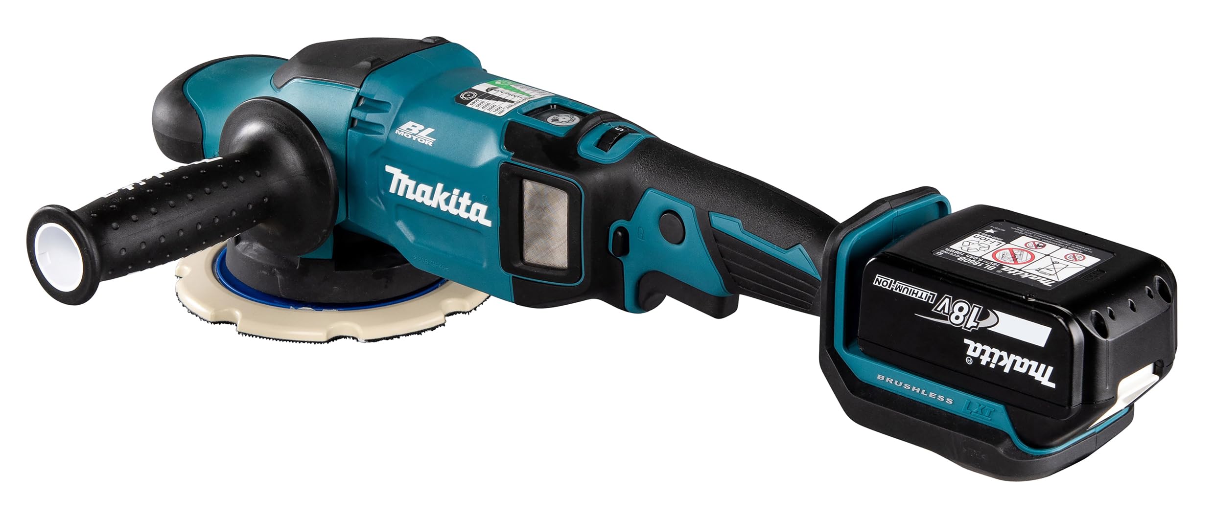 Makita DPO600TKX1 Exzenterpolierer, 1 Akku plus Ladegerät im Transportkoffer, Blau, 18 V / 5,0 Ah