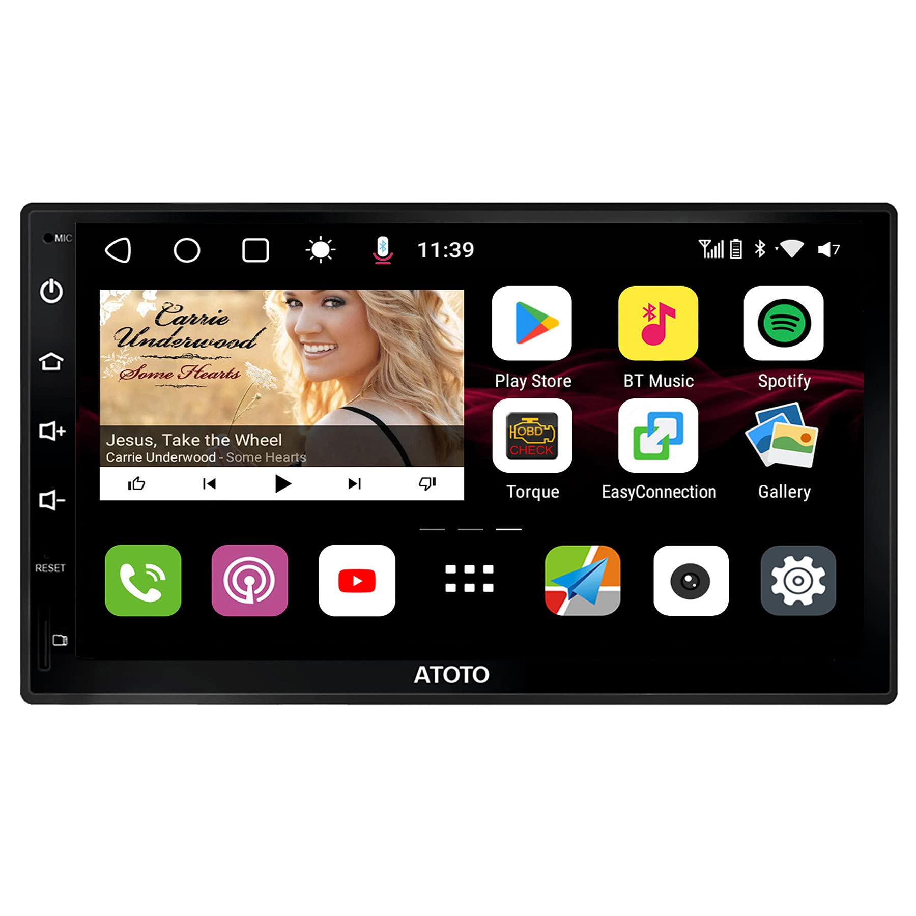 [Neu] ATOTO S8 Premium Doppel-DIN Android Autoradio, Kabelloses CarPlay & Android Auto, 7-Zoll-QLED-Anzeige, Dual BT mit aptX HD, USB tethering,HD Rückansicht mit LRV, SCVC und mehr, S8G2B74PM