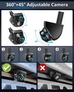 Vtopek Rückfahrkamera AHD 1080P Rückfahrkamera Auto 360° Drehbar Auto Rückfahrkameras Nachrüsten 170° Weitwinkel Nachtsicht IP69 wasserdichte Universal NTSC Rückkamera für Wohnmobil SUV Pickup Van