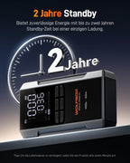 WOLFBOX 4000A Starthilfe mit 160PSI Kompressor, 12V Batterie-Booster, 65W Schnellladung, 88.8Wh Reifenfüller, LED-Anzeige für 10L Benzin-/Dieselmotoren, LED-Licht, Starthilfekabel
