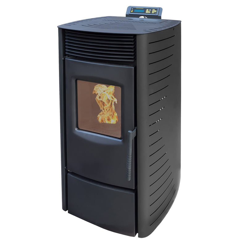 NEMAXX® P9 Pelletofen 11 kW bis 220m³ – Elektrokamin mit ECO-Modus,Wi-Fi Ready,Wochen-Timer & Überhitzungsthermostat für effizientes Heizen – Schwarz
