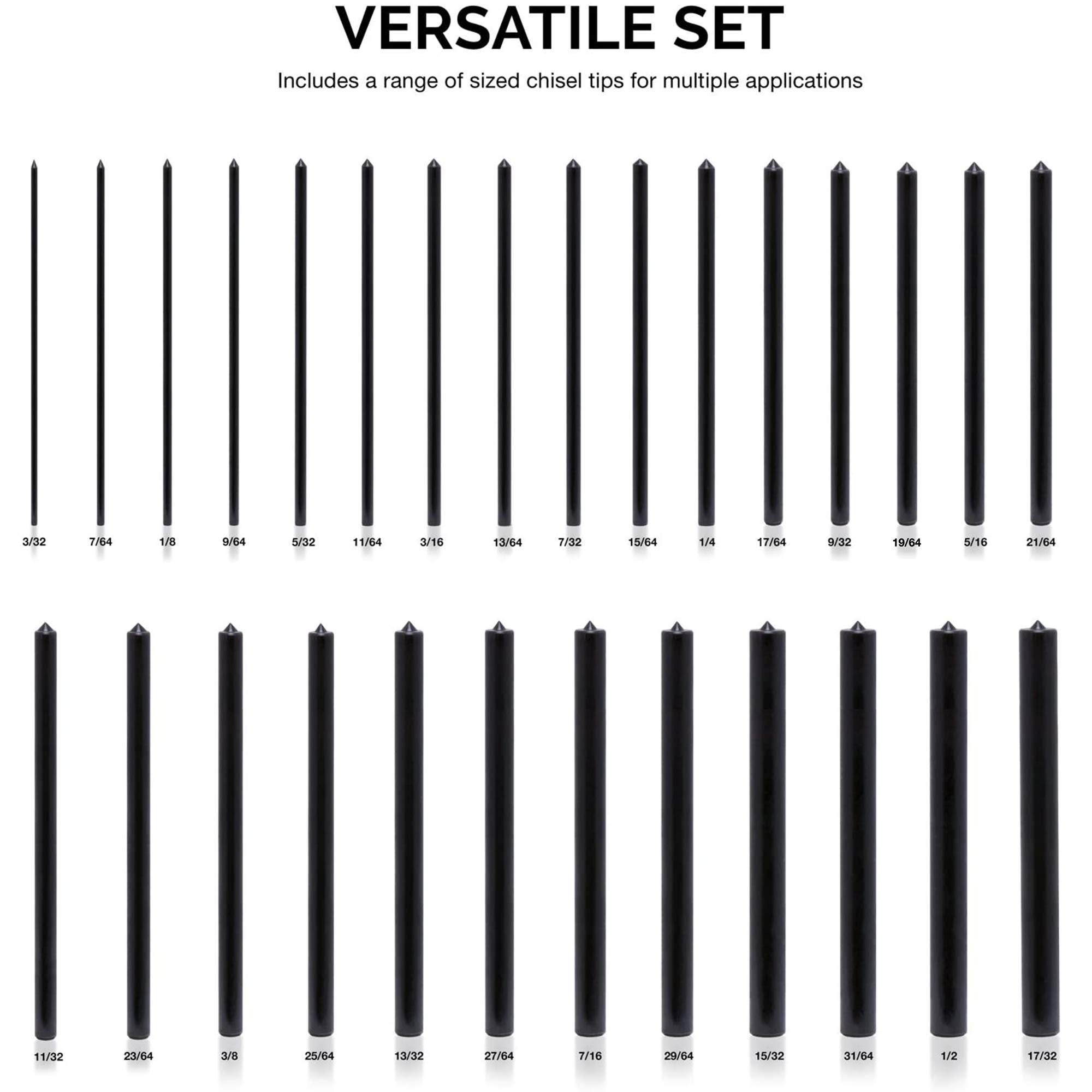 NEIKO 02621A Transferstanzer-Set mit hochwertigen wärmebehandelten Stahl-Stanzern, Lochstanzer-Set, Stanzgrößen 0,9 cm bis 1,27 cm, 28-teiliges Set