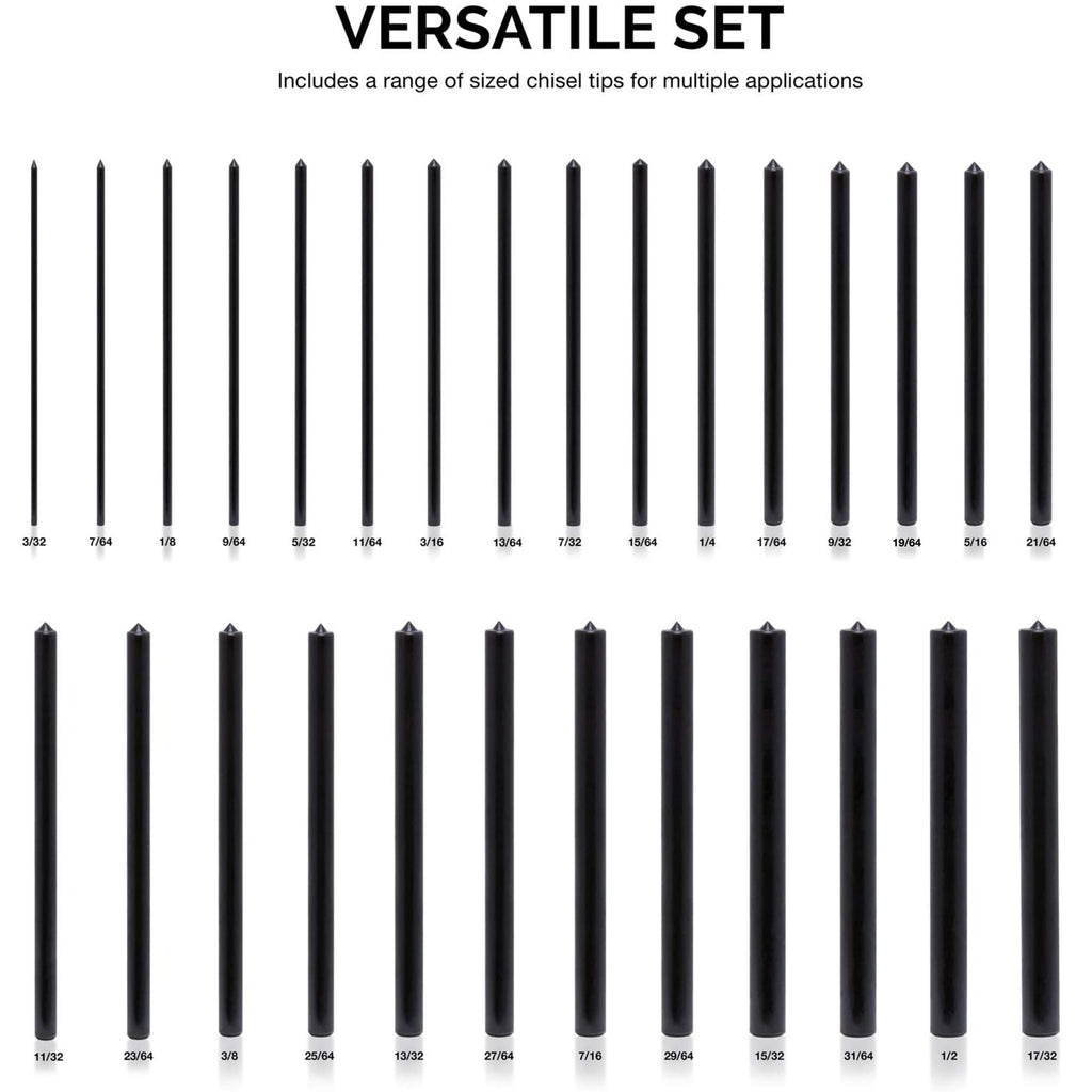 NEIKO 02621A Transferstanzer-Set mit hochwertigen wärmebehandelten Stahl-Stanzern, Lochstanzer-Set, Stanzgrößen 0,9 cm bis 1,27 cm, 28-teiliges Set