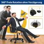 COSYLAND Bürostuhl Rollen 10mm x 22 mm - 5er Set Rollen für Bürostühle - Super Leise und Weiche für Hartböden, Parkett, Teppich, Laminat, Keine Bodenschutzmatte Nötig, Schwarz Doppelräder