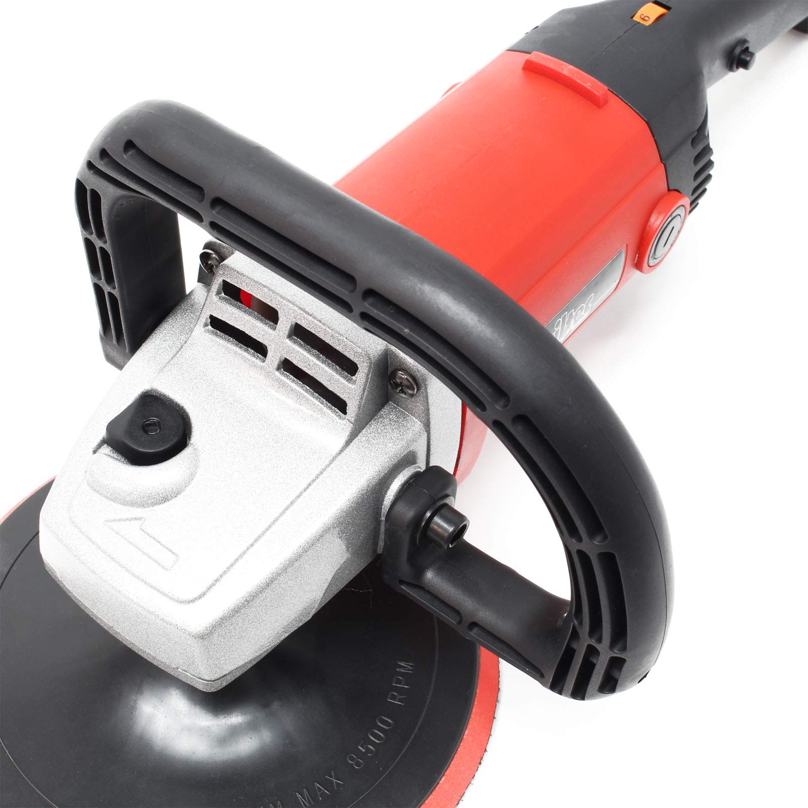 Wiltec Auto Poliermaschine Schleifmaschine 1200W bis 3000 U/min, Poliergerät mit 6 Stufen inkl. 2 Pads, Tellerschleifer, Rotationsschleifer