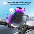 GEJIN Handyhalterung Fahrrad, 360° Smartphone Handyhalterung Motorrad，e Scooter Handyhalterung ebike Roller Halter Lenker Fahrrad Handyhalter, für 4.5-7.0 Zoll iPhone & Android Smartphones