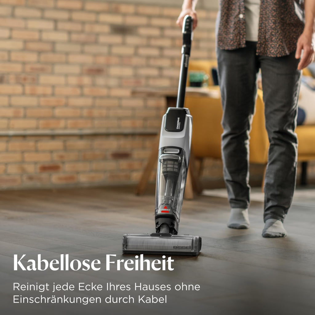 Bissell CrossWave OmniForce, Kabelloser Nass Trockensauger, Saugen & Wischen in Einem oder nur Saugen Modus, Nasssauger mit Hoher Leistung, Waschsauger, Saugwisher, 240m² Mehrflächenreinigung, 3912N