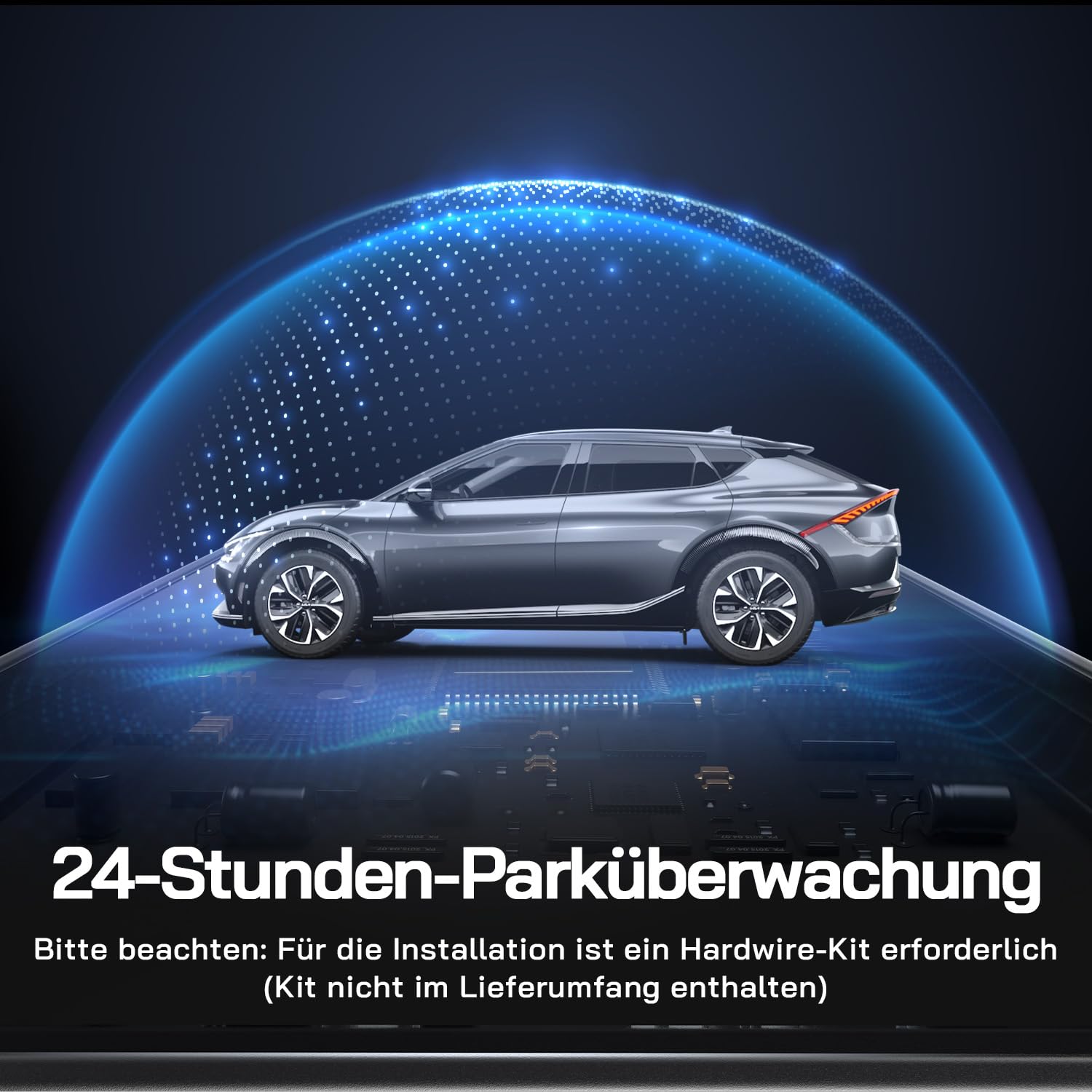 WOLFANG Dashcam Auto Vorne Hinten 4K WiFi Dash Cam mit 32GB SD Karte, Ultra Nachtsicht, 170°Weitwinkel, WDR, 24 Std. Parkmodus, G-Sensor, Loop-Aufnahme