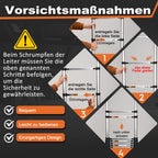 HBTower Teleskopleiter 3,8 m aus Aluminium, Klappbare Ausziehleiter mit Rutschfesten Füßen, Robust & Tragbar, Tragkraft 150 kg, Ideal für Dachrinnenreinigung & Außenreparaturen, Silber