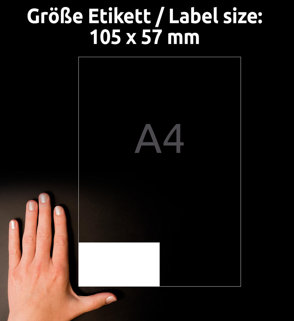 AVERY Zweckform 3425 Adressaufkleber (1.000 Klebeetiketten, 105x57mm auf A4, Papier matt, individuell bedruckbare Absenderetiketten, selbstklebende Adressetiketten mit ultragrip) 100 Blatt, weiß