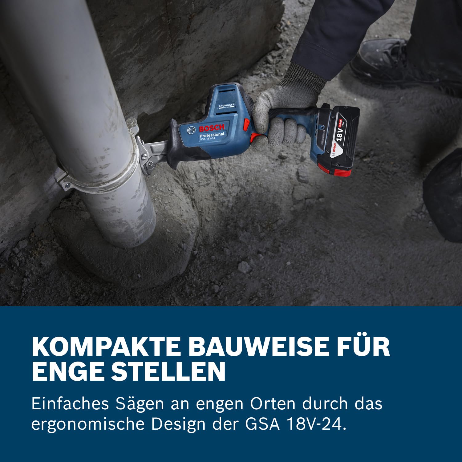 Bosch Professional 18V System Akku Säbelsäge GSA 18V-24 (inkl. S922EF, S2345X, Leiterhaken-Set, L-BOXX)