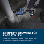 Bosch Professional 18V System Akku Säbelsäge GSA 18V-24 (inkl. Sägeblatt S922EF, S2345X)