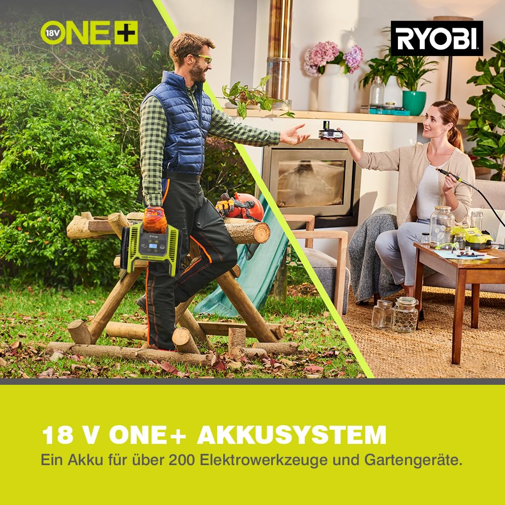RYOBI 18 V ONE+ Akku-Multikompressor R18MI-0, Digital, max. Druck 10,3 bar, ohne Akku und Ladegerät, Grün