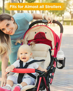 BUNDLEPRO Kinderwagen-Getränkehalter, universeller Getränkehalter für Fahrräder, Trolleys oder Rollatoren, passend für die meisten Tassen