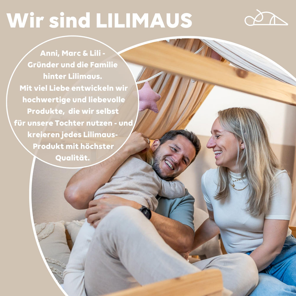 lilimaus Hausbett Himmel [in 12 Farben] Betthimmel Hausbett aus 100% Baumwolle Musselin - Stoffhimmel für Hausbett Deko Mädchen & Jungen - Himmel für Hausbett Kinder - Bett Vorhang Kinderbett