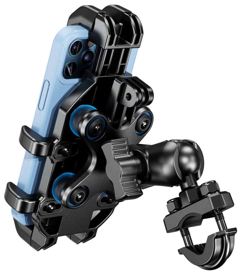 BRCOVAN Motorrad Handyhalterung mit Vibrationsdämpfer, Anti-Shake Handy Motorradhalterung, Verstellbar Lenker Handyhalter für Motorrad, Fahrrad, Roller, ATV, für 5,4 Zoll - 7,2 Zoll Smartphones