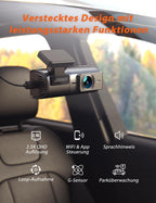 iZEEKER 2,5K Dashcam Auto, WiFi Dash Cam mit 32GB SD Karte, Mini Auto Kamera, 1440P Dash-Cam Auto mit APP Steuerung, 24/7 Parküberwachung, WDR Nachtsicht, 170° Weitwinkel, G-Sensor, Loop-Aufnahme