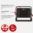 Brennenstuhl LED Baustrahler JARO 20060 M (150W, 17500lm, 6500K, IP65, dimmbar, 5m Kabel, LED Arbeitsstrahler mit Schnellspannverschluss)