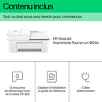HP DeskJet 4220e Multifunktionsdrucker, 3 Monate gratis drucken Instant Ink inklusive, Drucker, Kopierer, Scanner, Mobiler Faxversand, WLAN, Automatische Dokumentenzuführung, Weiß