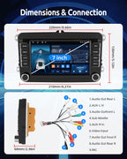 ESSGOO 4+64G Wireless CarPlay Androidd Auto Autoradio Für VW Caddy Golf MK5 6 Polo Passat Seat RCD330,Android 14 2 Din Bluetooth Radio mit 7 Zoll Touchscereen FM RDS GPS WiFi Navi