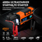 JDMCAR Starthilfe Powerbank Hochleistungs 6000A Mit LCDDisplay FürAutobatterie PkwBooster
