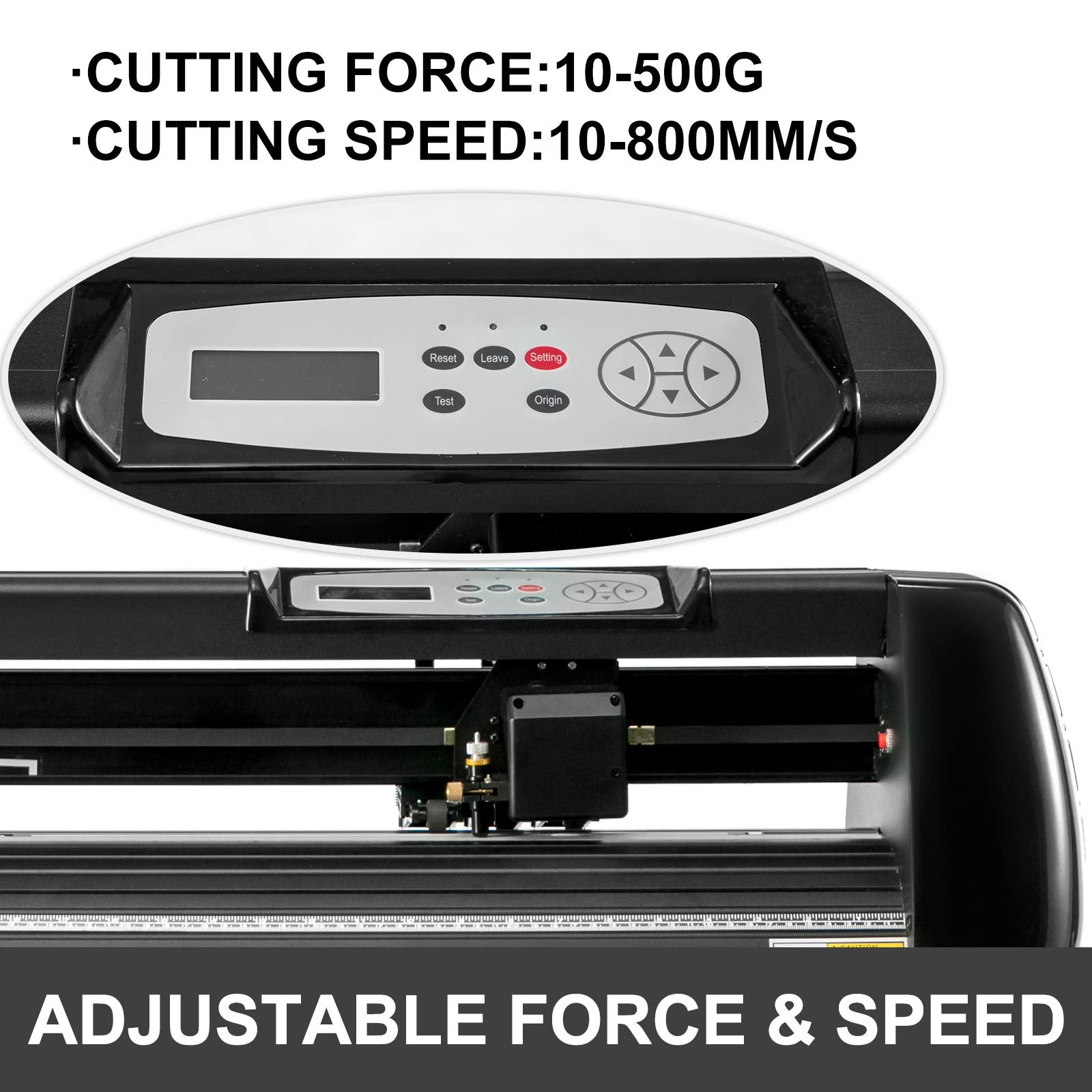 VEVOR 870mm Vinyl Schneideplotter 34Inch 3 Klingen Plottermaschine Vinyl Cutter Plotter Folienplotter Foliendrucker Profi Plotter Cutting mit Signmaster Software mit Ständer für Schilder Papierzufuhr