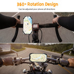 Rouclo Handyhalterung Fahrrad, Universal 360° drehbare, Handyhalter Motorrad Kompatibel mit iPhone 15/15plus/15pro/15pro max/14/13/12/11/XS, 4,5-7 Zoll Smartphones (Schwarz-4) 1