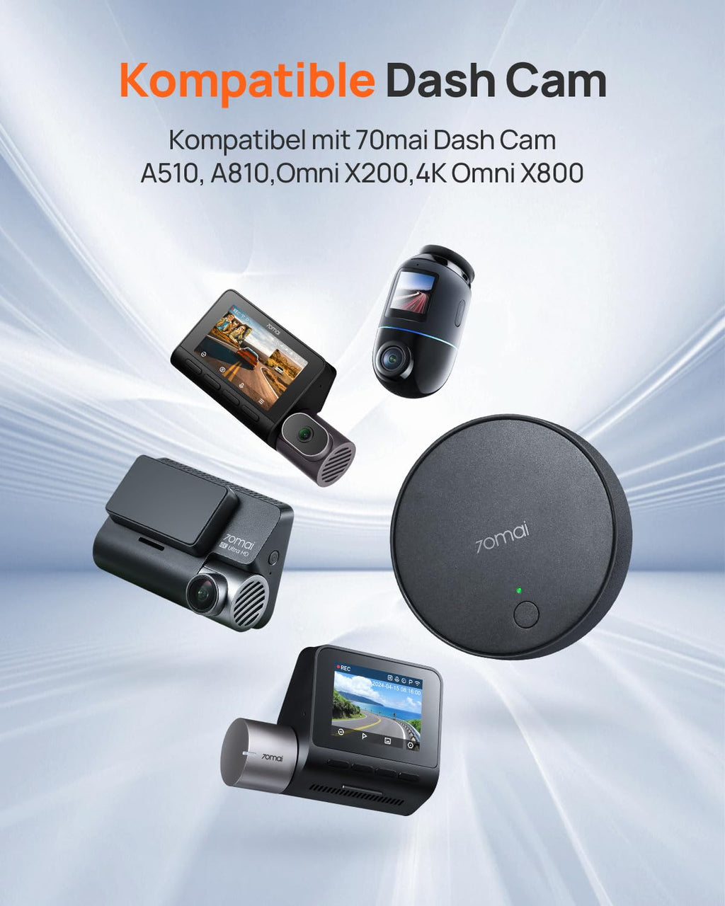 70mai 4G Hardwire Kit UP04 für Dash Cam 4K Omni, T800, A510, A810, 24 Stunden Smart Park Überwachung, Echtzeitig Überwachung, Sofortige App Warnung, GPS-Auto-Ortungsgerät