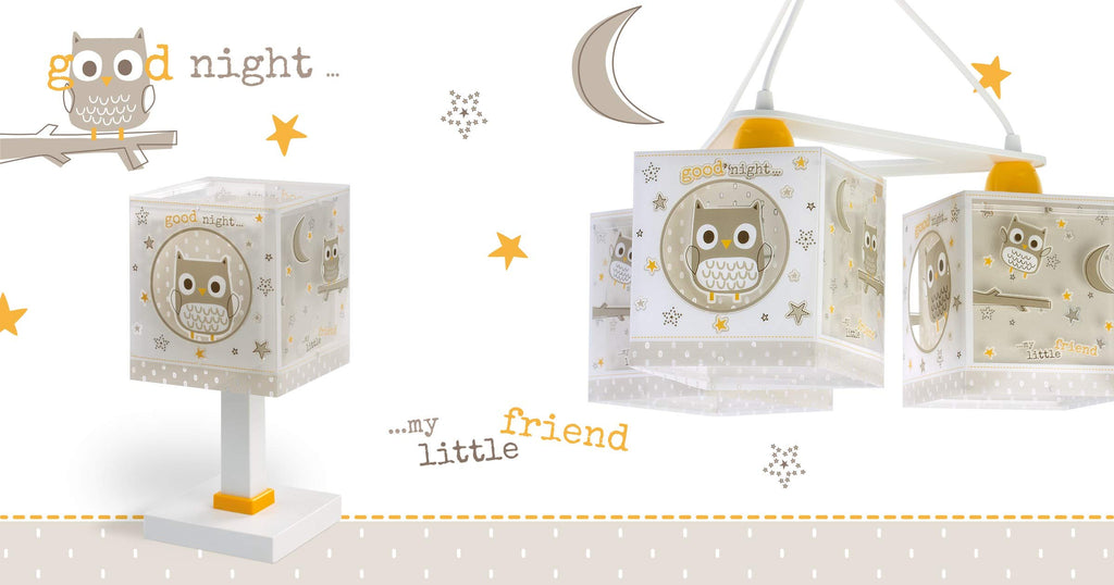 Dalber kinderlampe Pendelleuchte Hängelampe Eule Tiere Good Night, Beige