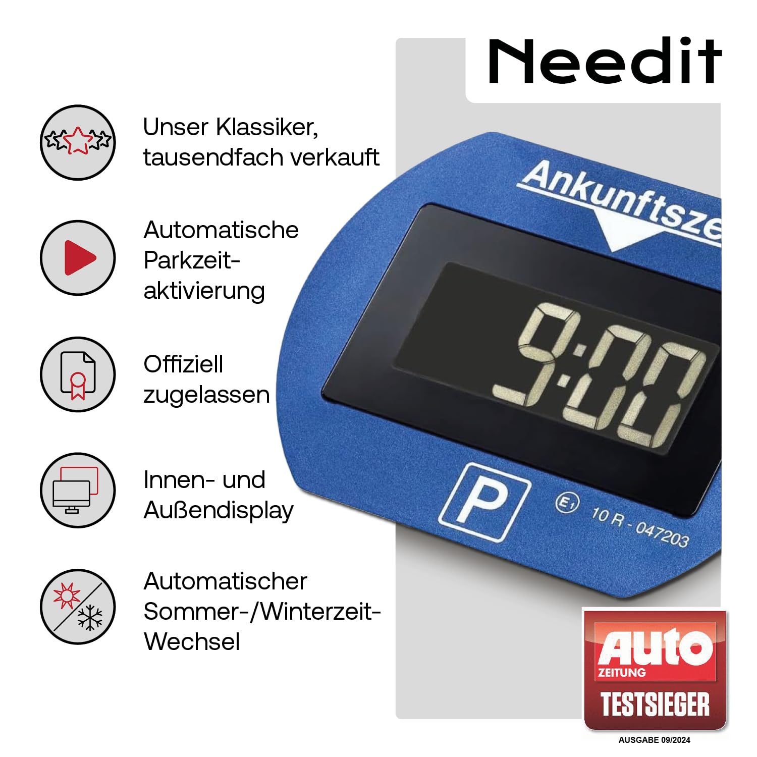 Needit Park Lite Elektronische Parkscheibe Vollautomatisiert Für Autofahrer Premium