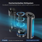 Grelife Turmventilator Leiser, 7,9m/s Geschwindigkeit, 80° Oszillierende Ventilatoren, Schnelle Kühlung Tischventilator für Büro, Zuhause, Schlafzimmer, Schwarz