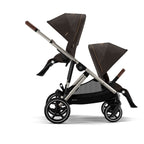 CYBEX Gold Kinderwagen GAZELLE S, Ab Geburt bis ca. 4 Jahre, Max. 22 kg (Single-Modus) / 2x 22 kg (Duo-Modus), All-in-1-System mit 20+ Konfigurationen, Chocolate Brown
