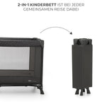 Kinderkraft Kinderreisebett Joy Light, Babybetten, Kinderbett, Reisebett, Praktisch, Modernes Design, Kleine Abmessungen nach Zusammenklappe, Tasche, Grau