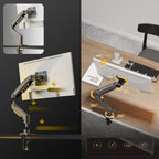 Ergosolid für PC-Monitor, Gelenkarm, ergonomisch, Gasfeder, 17-30 Zoll, VESA 75 mm und 100 mm, drehbar 360 Degree F80-0