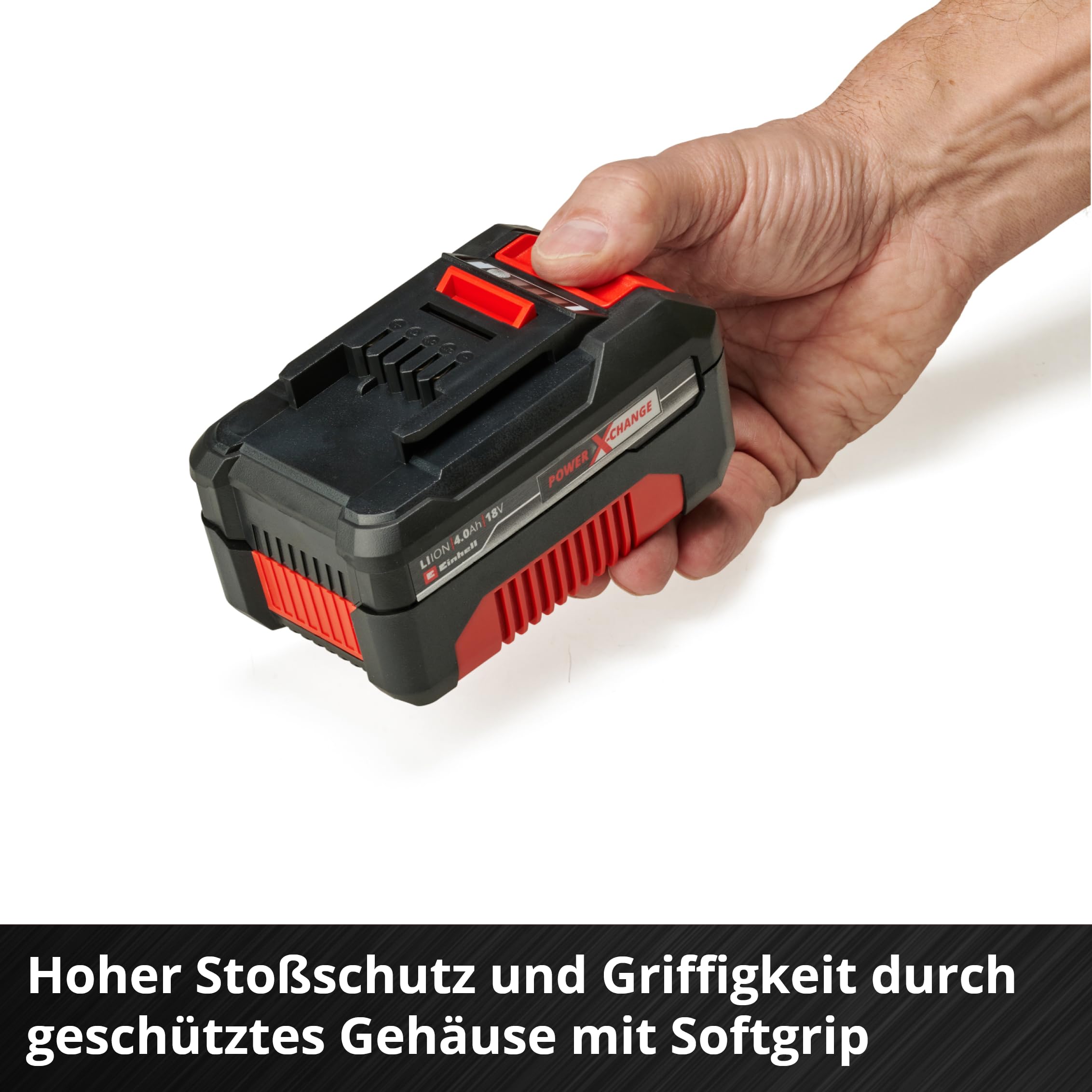 Original Einhell Volks.Akku PXC-Twinpack 4,0 Ah Power X-Change (Li-Ion, 18 V, 2X 4,0 Ah, für alle PXC-Geräte geeignet, proaktives Batteriemanagement, situativ angepasste Ladezyklen)
